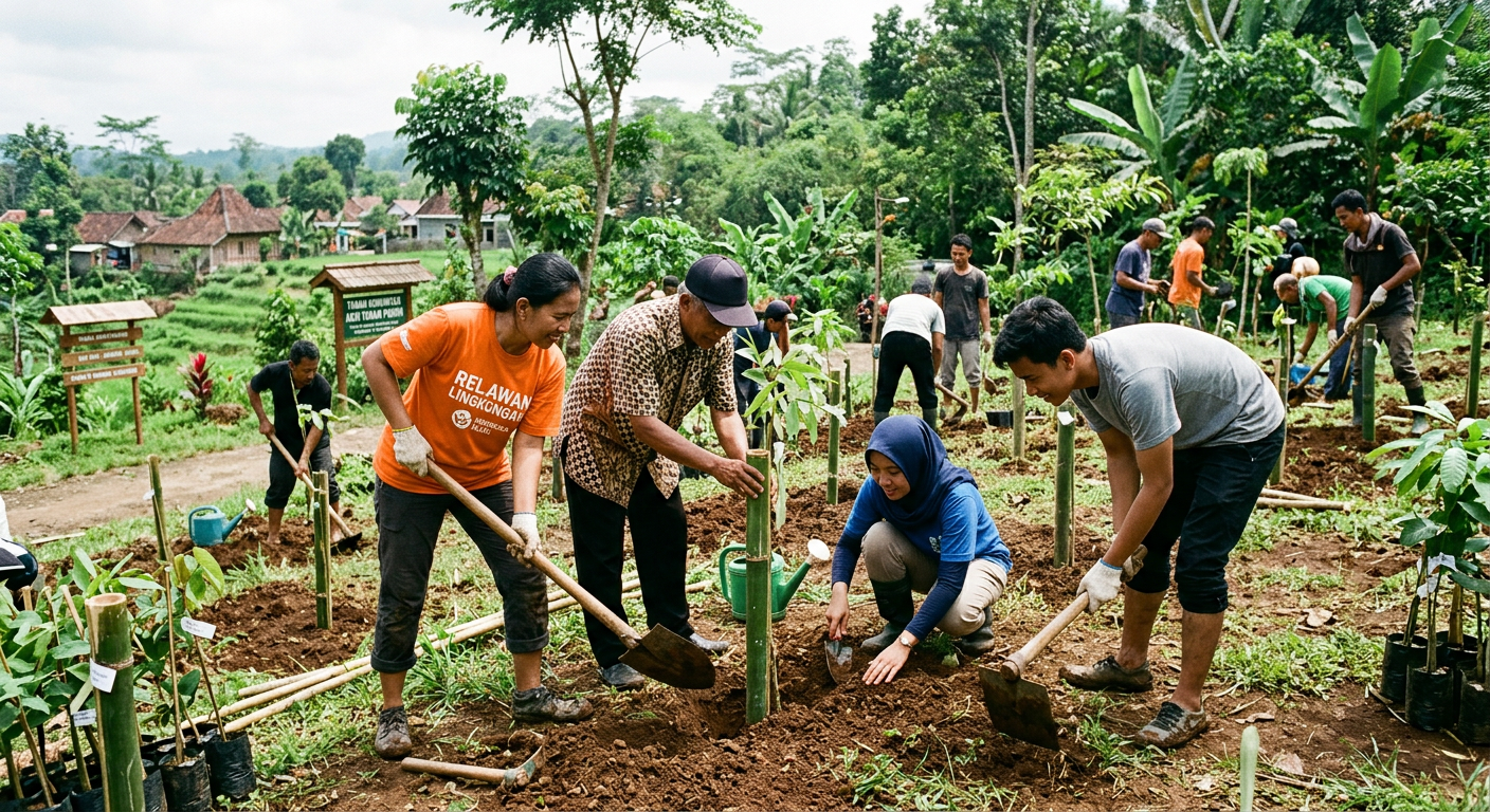 LIVEDRAWSGP 3D Hijau - Program lingkungan seperti gotong royong dan penanaman pohon.